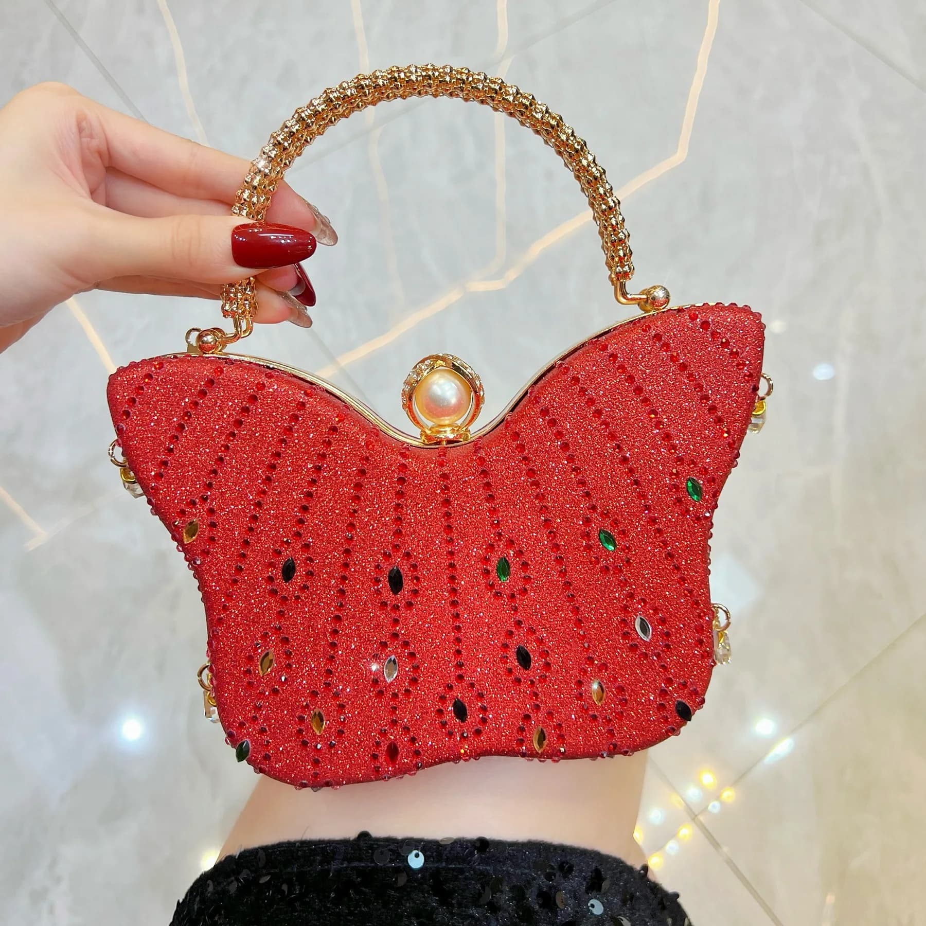 high-end celebrity party dinner bag exquisite butterfly bag handbag diamond-encrusted crossbody shoulder women's bag