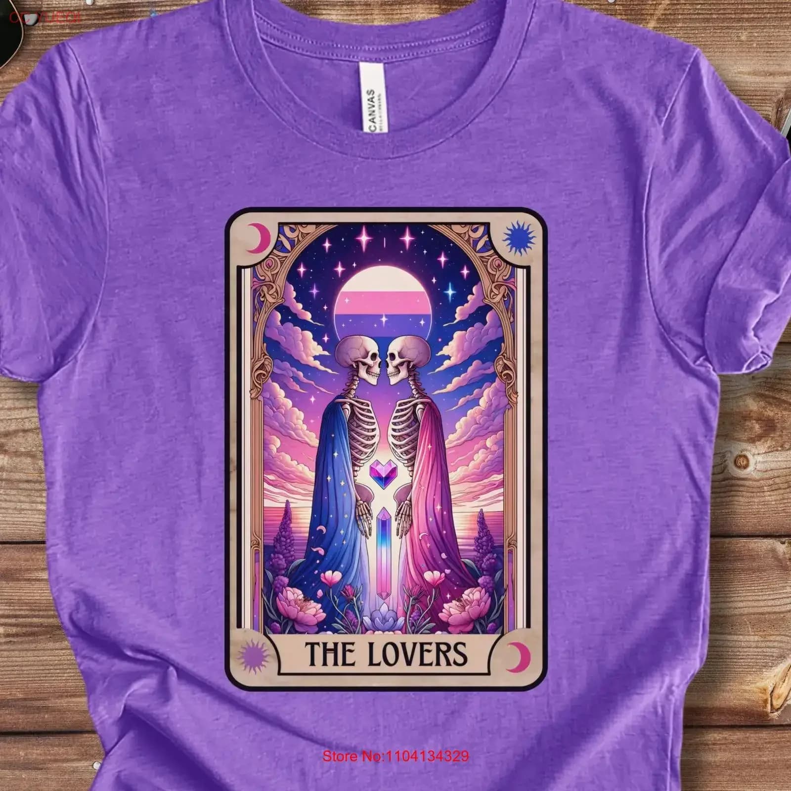 T-shirt con stampa Tarocchi Amanti Bisessuali, Celebrazione dell'Orgoglio LGBTQ, Top vintage lavato, streetwear casual, elegante, versatile, morbido
