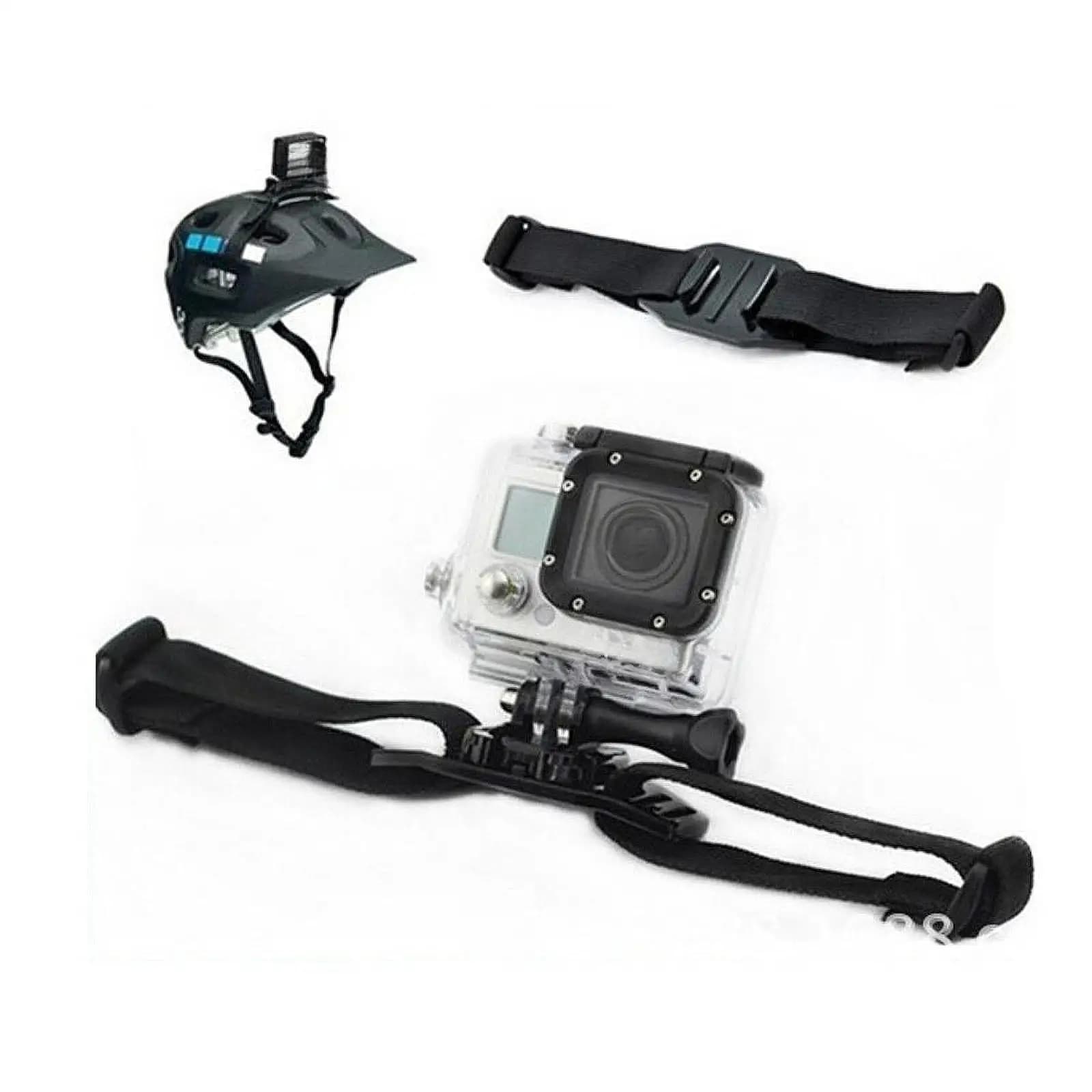 Support for outdoor ventilated helmet for sports camera Adjustable Easy installation Belt accessory for head Bicycle helmet strap
