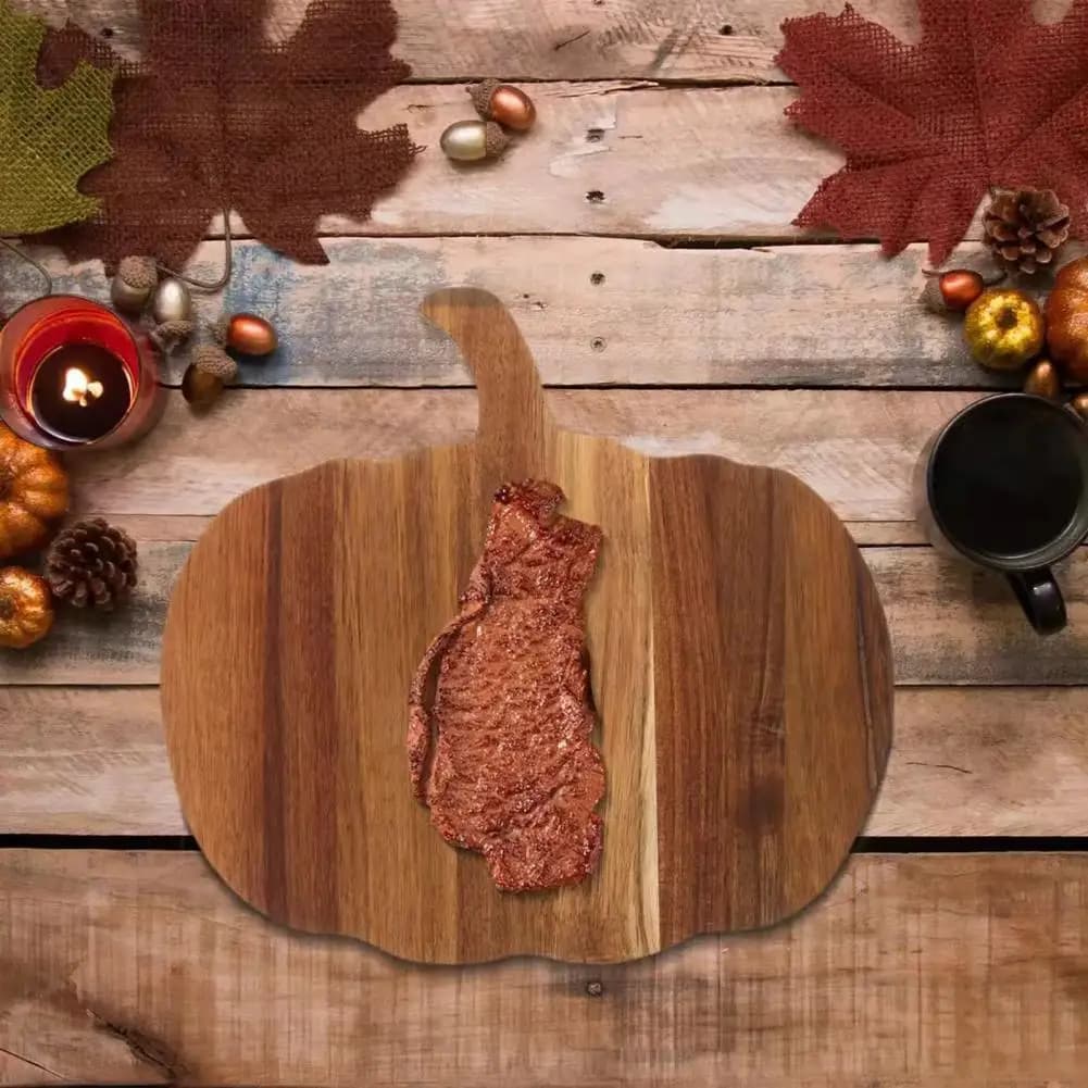 Decorative Kitchen Tray Wooden Pallet Cutting Board Halloween Pumpkin Shaped Serving Tray Smooth Surface Kitchen for Pizza