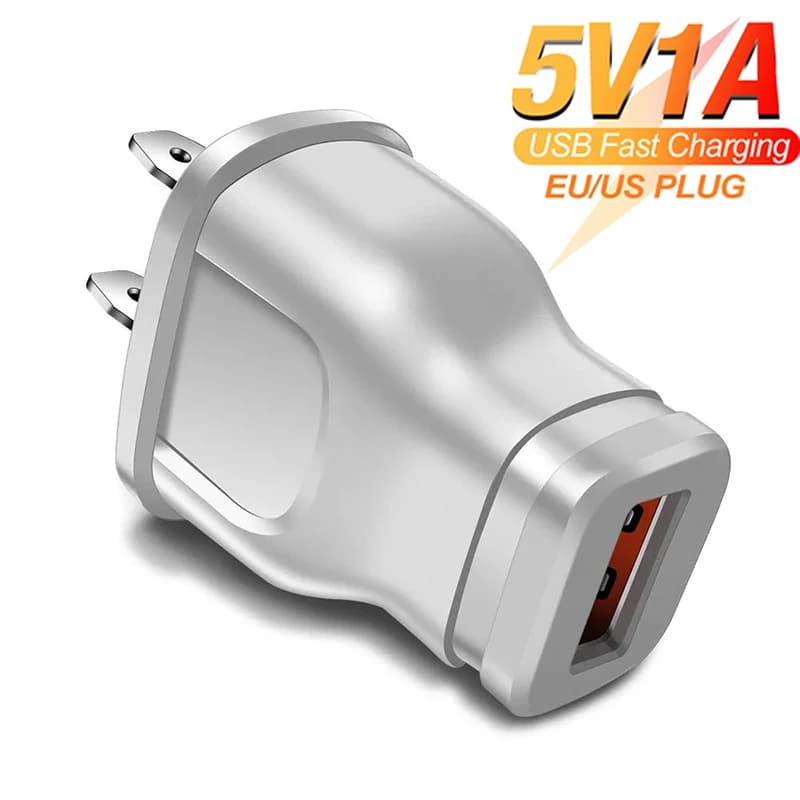 Porta caricatore USB 5V 1A Caricatore da muro da viaggio a ricarica rapida Adattatore di alimentazione piccolo per iPhone Samsung Xiaomi Caricatore per telefono con spina UE/USA