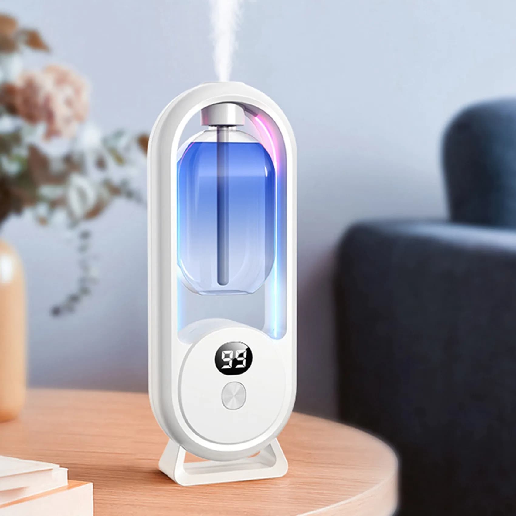 diORNAMENT di3X Wall essential oils diffuser, aromatherapy humidifier with rechargeable time spray, deodorant for environments with digital display