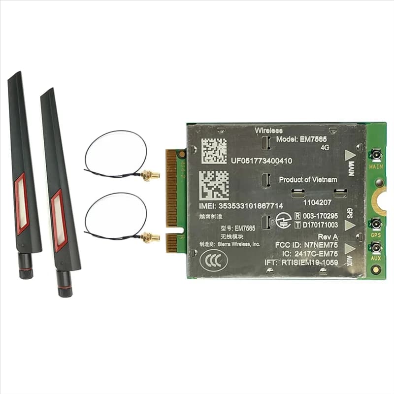 Exquisite-EM7565 Modulo 4G LTE + Kit antenna 2X 10DB per modulo wireless portatile Cat12 EM7565 per CAT-12 600Mbps CBRS M2 NGFF Modu