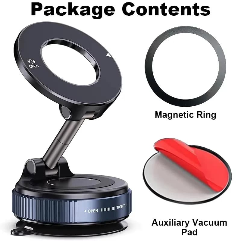 Magnetic Vacuum Suction Phone Holder No Residue Adhesive Car Navigation Mount Flexible Lazy Cell Phone Stand Stable Bracket