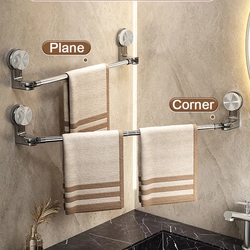 Porta asciugamani a ventosa da bagno retrattile 30-60 cm senza foratura porta asciugamani cucina bagno asciugamani pantofole organizzatore scaffale Acc