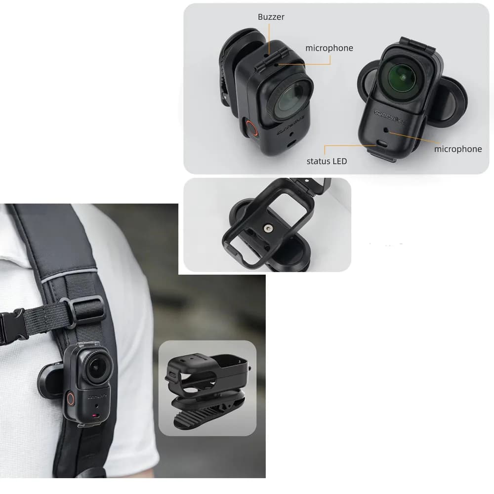 Backpack clip for DJI Osmo Nano 360 ° Swivel holder for action camera plastic