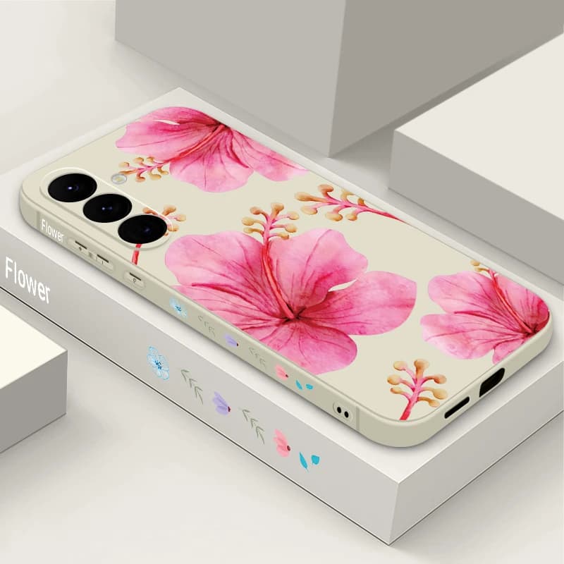 Cover Morbida con Stampa Floreale di Lirio e Ibisco per Samsung Galaxy A57 A17 A56 A16 A55 A15 A36 5G S26 S25 S23 S22 Ultra S24 FE