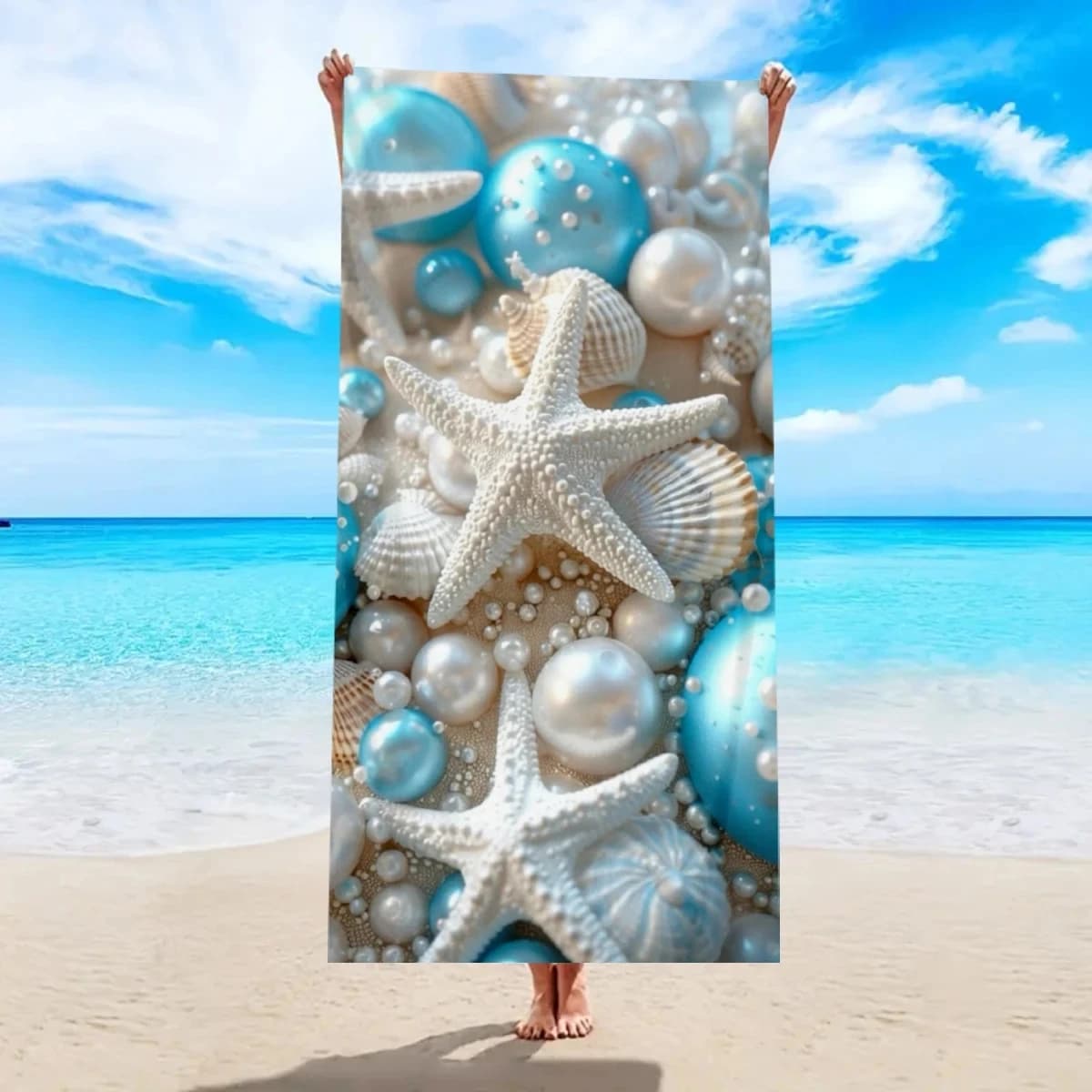 Asciugamano da spiaggia Sea Star, 1 pezzo, ad asciugatura rapida, assorbente, grande, adatto per sport all'aria aperta, nuoto, palestra e tappetini da yoga