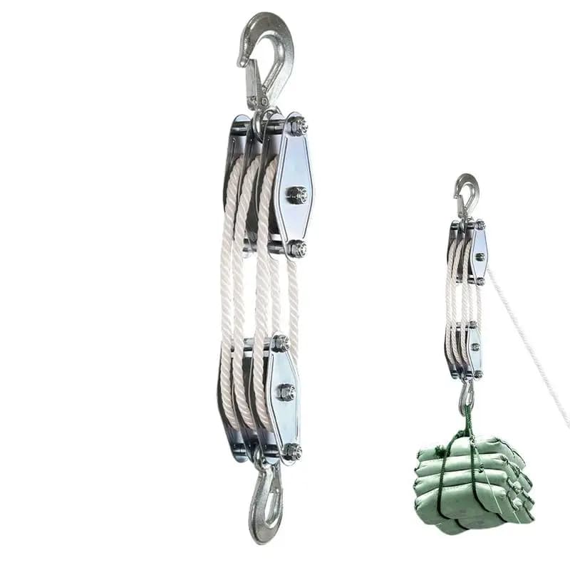Pulley system for blocks and equipment Tray pulley for garage winch 2200 pounds Break force 6:1 Lift power pulley system