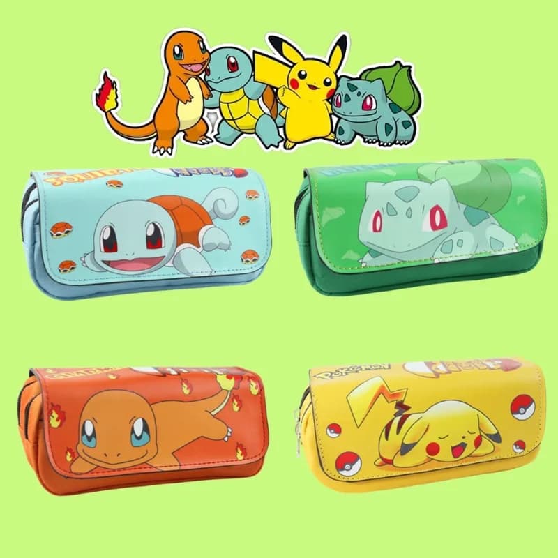 Astucci per matite Kawaii Anime Pokemon, astuccio nero per la scuola con Pikachu, articoli di cancelleria, regali per studenti