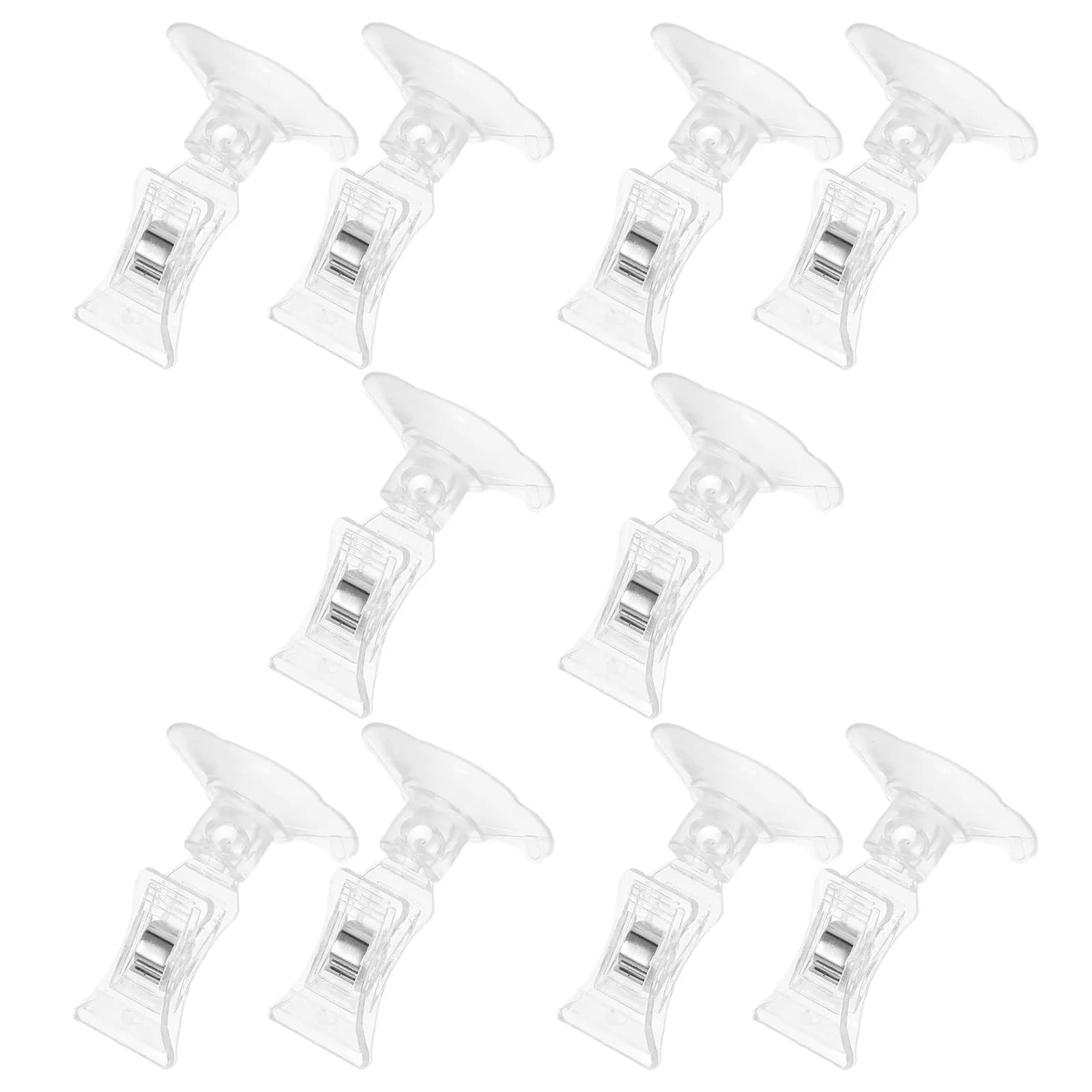 10 Pezzi Clip a Ventosa Multifunzione per Cartellini Prezzi e Etichette, Ideali per Supermercati e Espositori