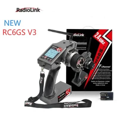 Radiolink RC6GS V3 2.4G Trasmettitore radio RC a 7 canali e ricevitore giroscopico R7FG Nuovo telecomando aggiornato per barca auto RC