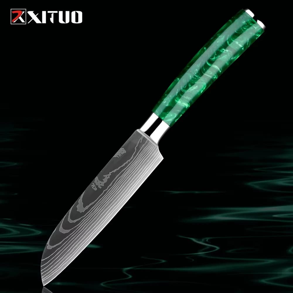 XITUO Santoku Knife 5” Kitchen Chef Knife Pro Sharp Paring knives High Carbon Steel Vegetable Chopping Cutting Meat Cleaver