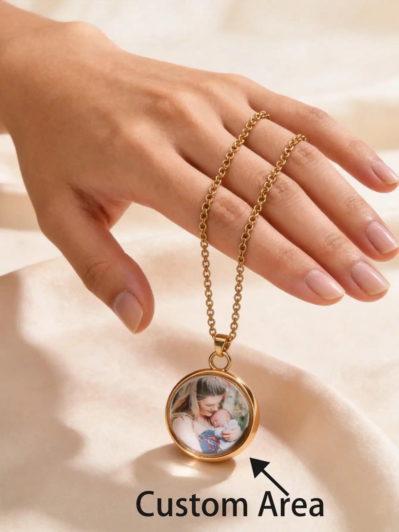 Double-sided custom photo necklace, personalized photo pendant lady necklace, meaningful collection of love souvenirs