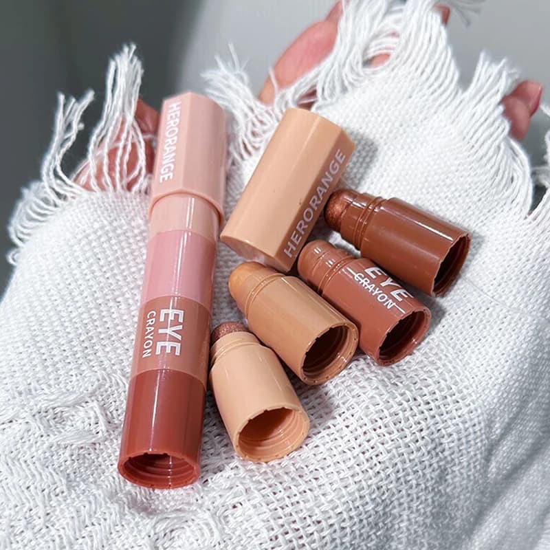 1Pz HERORANGE Kit Matita Umbrella 4 in 1 Velvet Opaco Shimmer Illuminating Pigment Mini Cosmetic Set for Eye Makeup