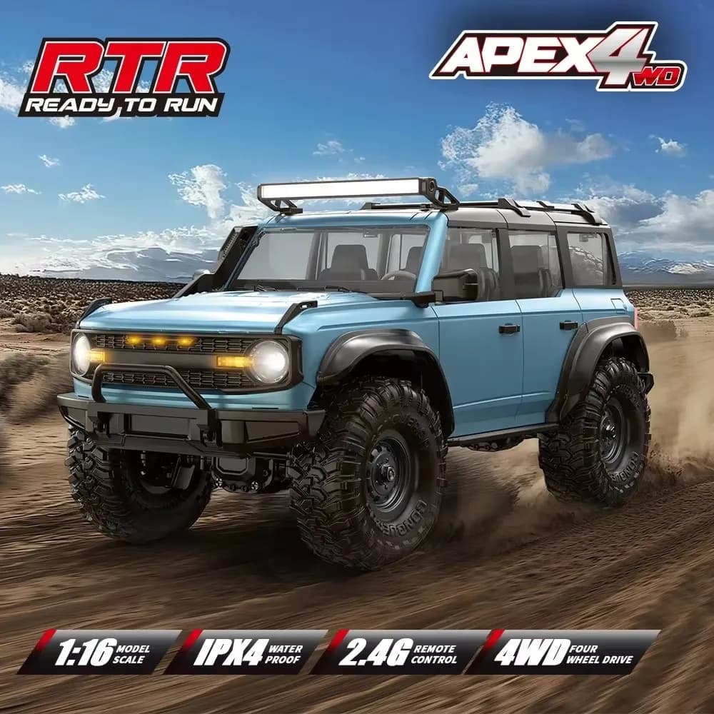 Auto RC R1601 1:16 4WD in Scala Reale, Auto Telecomandata Fuoristrada 2.4G con LED, Modellino Monster Truck da Corsa, Giocattolo per Bambini e Adulti