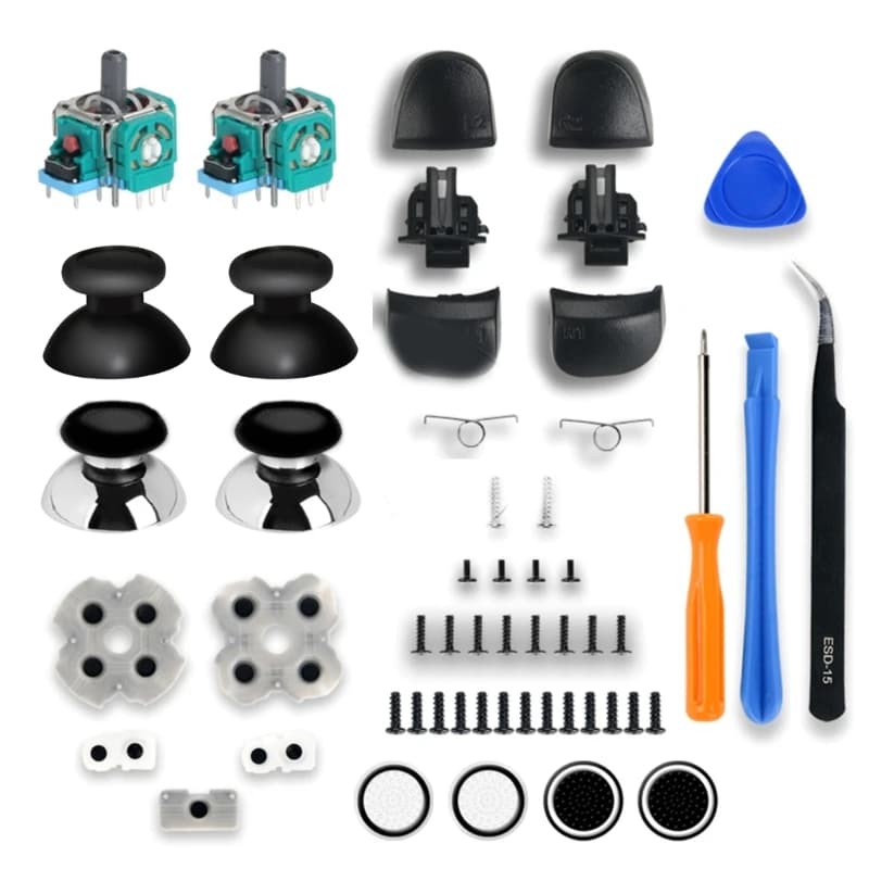 L1 R1 L2 R2 pulsanti di attivazione joystick analogici 3D modulo sensore Stick Thumb Sticks gomma conduttiva per Set di riparazione Controller PS5