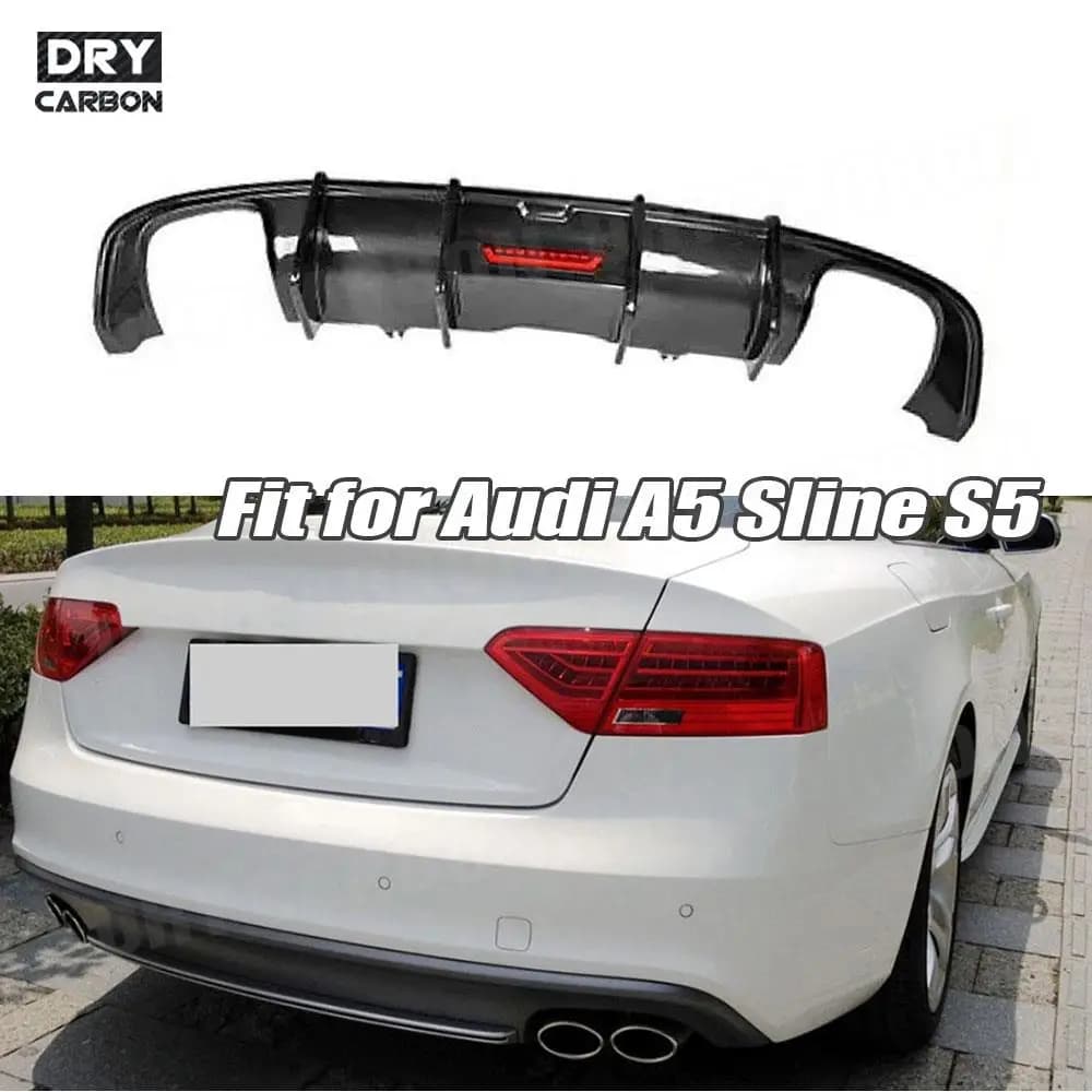 Rear diffuser in Carbon Fiber, Spoiler for bumper, Carrozzeria kit in FRP Black for Audi A5 Sline S5 2012- 2016