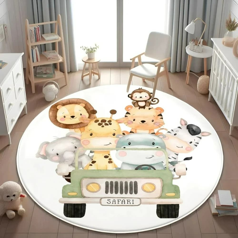Tappetino per animali da safari selvaggio Tappeto giraffa leone per la camera dei bambini Tappeto morbido Decorazioni per la sala giochi della scuola materna Design a tema giungla Pasqua