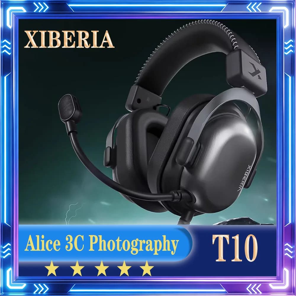 Cuffie da Gaming XIBERIA T10 con Riduzione del Rumore, Cablate, a Bassa Latenza per Dawa Delta FPS, Accessori Personalizzati per PC Gaming