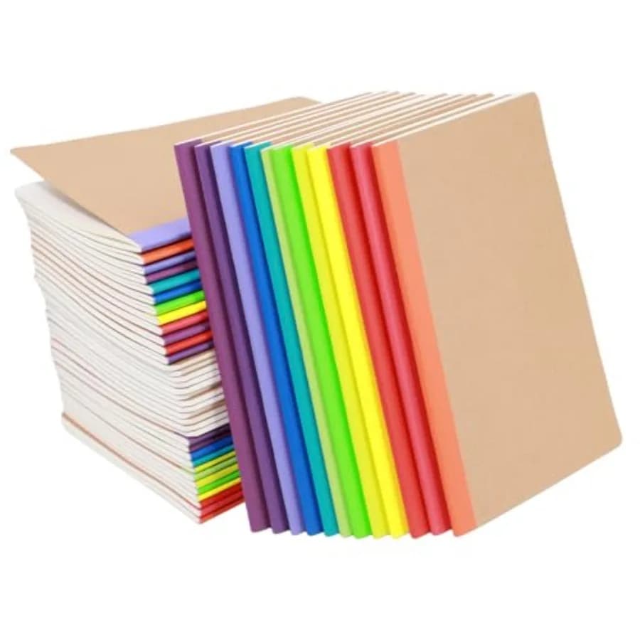 48 Pack Kraft Notebooks, Journals in Bulk for Writing, Blank Paper Sketchbooks, 60 Pages Notebook, 8.3x5.5 Inch, A5 Size, Trave