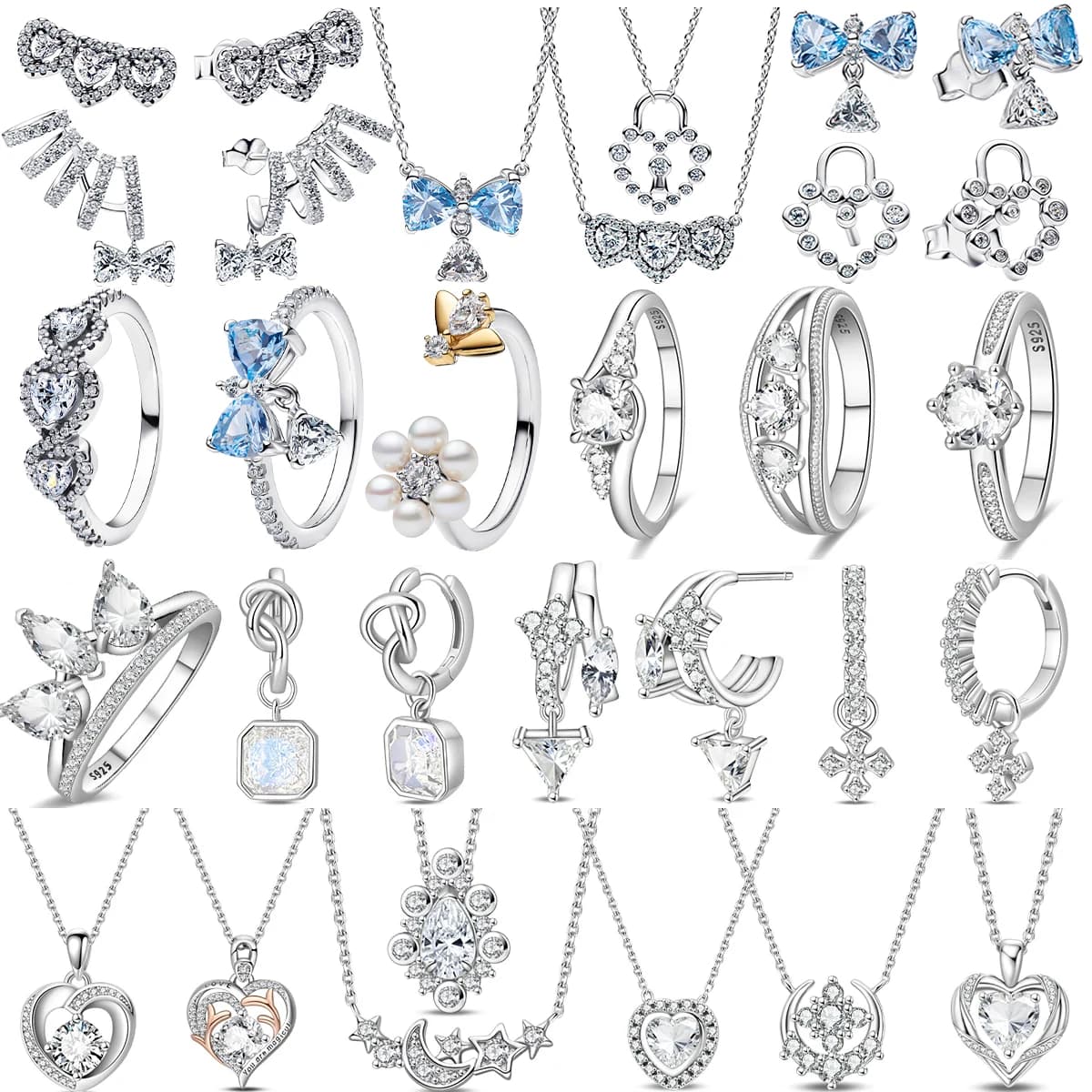 Ciondoli Originali in Argento Sterling 925 a Forma di Cuore per Orecchini, Anelli, Collane e Bracciali Fai-da-Te, Gioielli Raffinati, Regalo per Donne