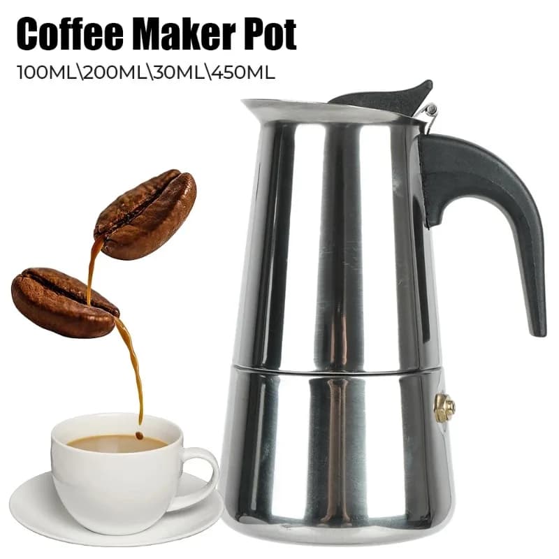 Mocha Espresso Latte Piano cottura Filtro Acciaio inossidabile 2/4/6/9 tazze Caffettiera per cucina Caffettiera Moka Caffettiera Caffettiera