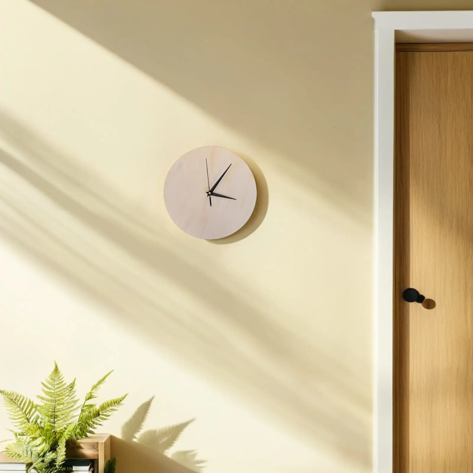 Nonfinished Wood Wall Clock, Fai-da-Te, Living Room Decoration, Hotel, Entrance, Children's Artistic Painting Supplies