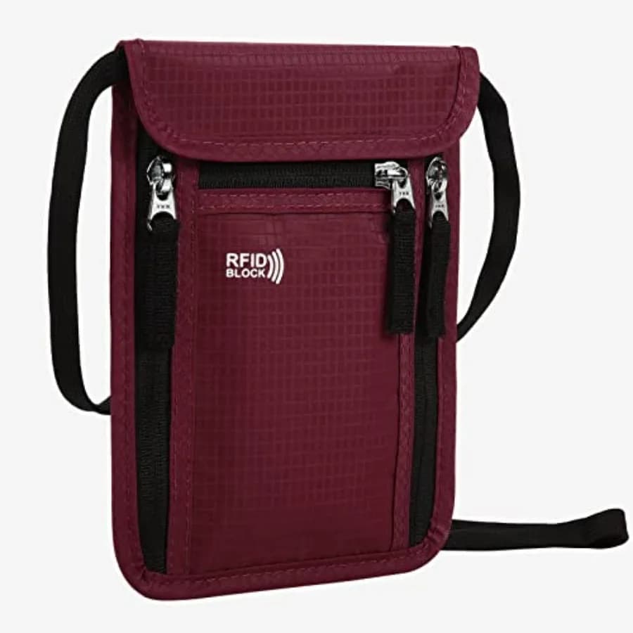 Travel Pouch Neck Wallet Family Passport Holder Organizer Case with RFID Blocking Family Passport Holder