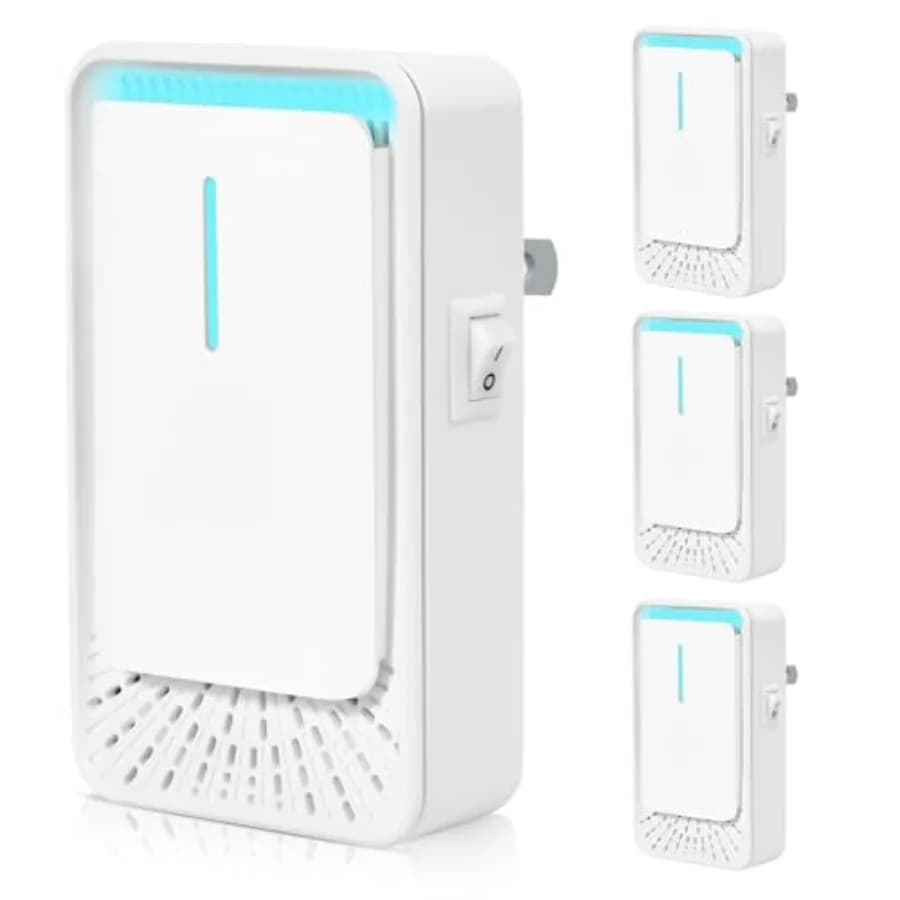 Ionizzatori d'Aria da Presa - Confezione da 4 Purificatori d'Aria con Tecnologia a Ioni Negativi, Mini Deodoranti Silenziosi per Casa, Camera da Letto, Ufficio, Seminterrato - P