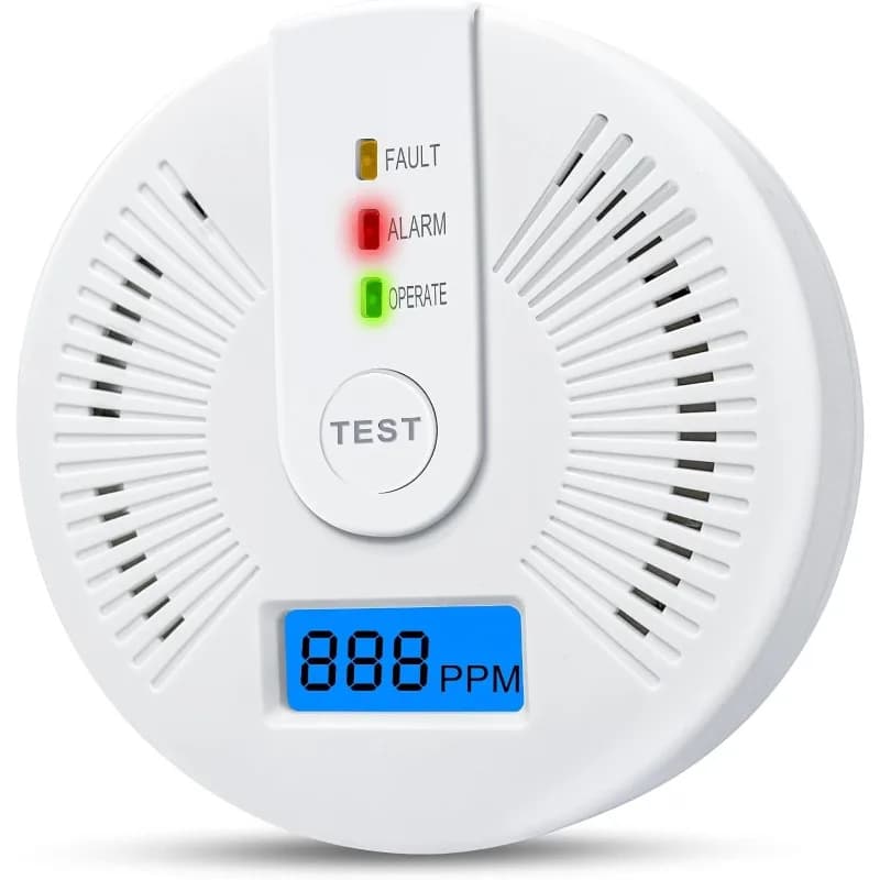 Rilevatore di Monossido di Carbonio con Batteria Sostituibile, Allarme Gas CO con Display LCD Digitale e Avviso Sonoro per Casa