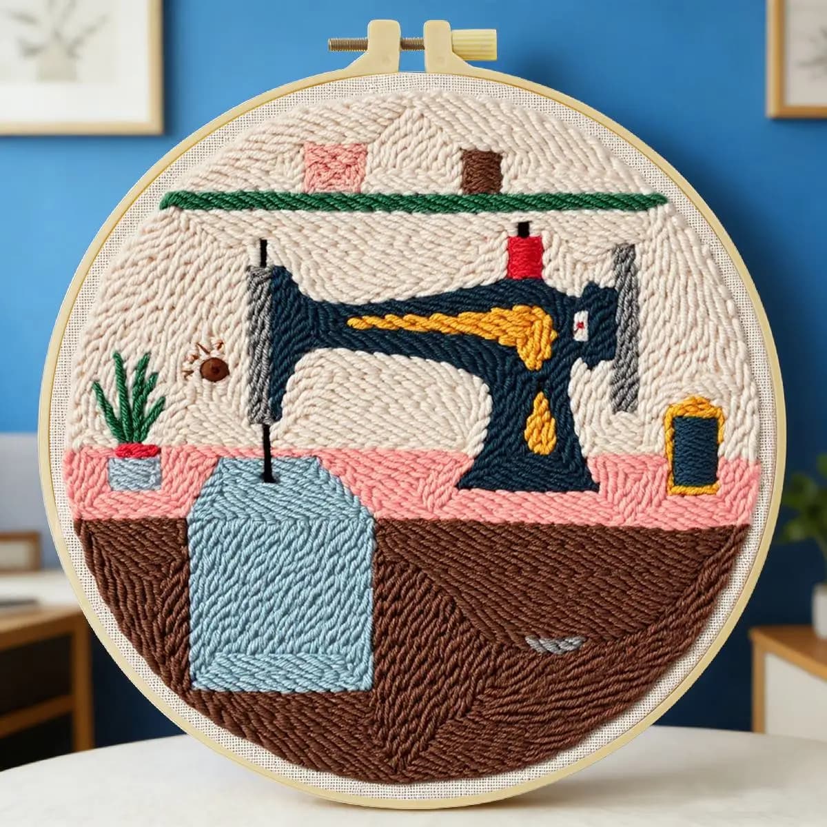 Kit per ricamo a punzone 20x20 cm (per macchina da cucire) - Set per ricamo a punto, ricamo a maglia, fai da te, regalo fatto a mano