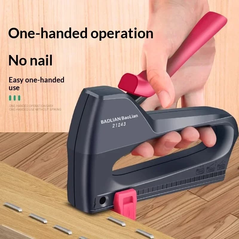 Professional Nail Gun Kit with 900 Stapler for Wood Carpentry Manual Light Duty Home Nailing Upholstery Conditioning