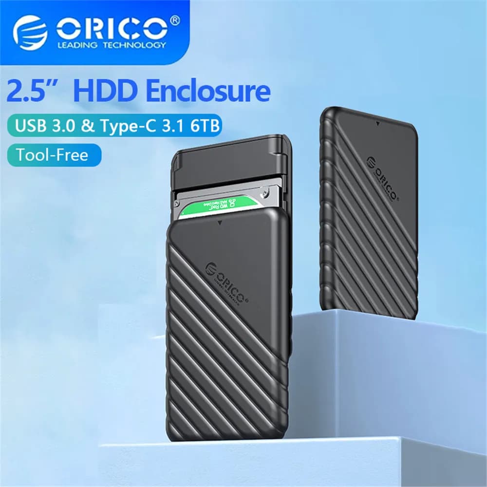 Custodia per disco rigido ORICO Custodia per disco rigido da 2,5 '' SATA a USB 3.0 per disco SSD da 2,5 pollici Custodia per HDD da 6 TB Custodia per HDD esterna
