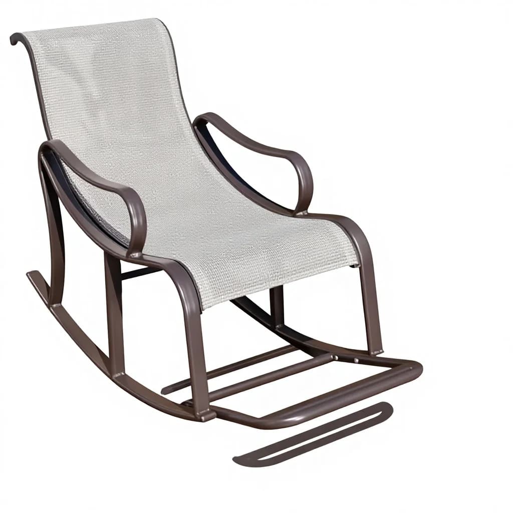 #Modern Style Outdoor Leisure Recliner Rocking Chair with Metal Backrest and Cushions for Courtyard Garden Balcony Elderly