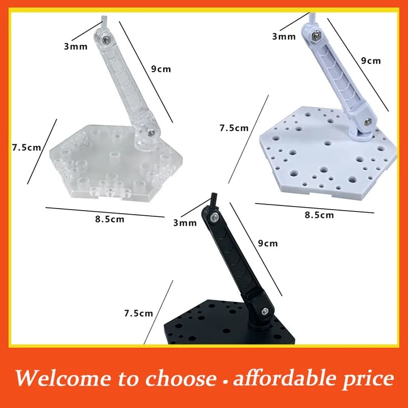 1 pz. Nuovo Supporto Innovativo e Pratico Fatto a Mano per Bambole Fai-da-te, Base per Modellini Action Figure, Espositore Nero per 1/144 HG RG