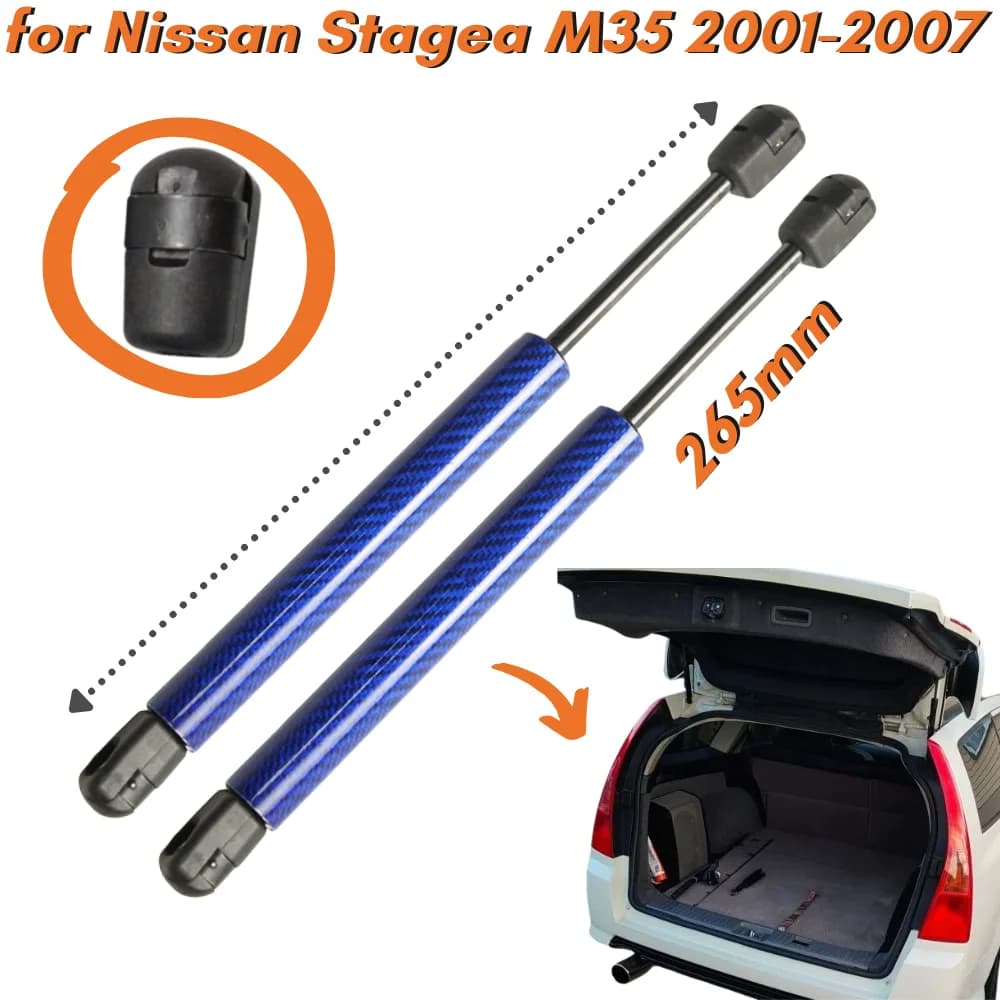 Qtà(2) Puntone del bagagliaio per Nissan Stagea M35 Station Wagon 2001-2007 265mm Portellone posteriore Boot Ascensore Supporto Ammortizzatore a molla a gas