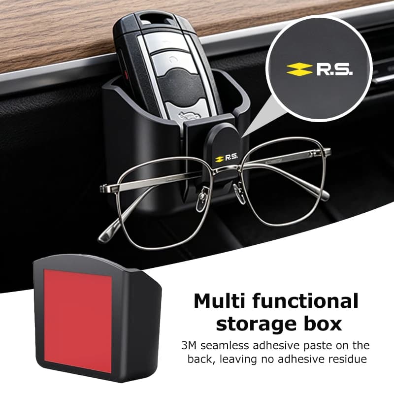 Car Center Console Glasses Key Remote Organizer Storage Box For Renault RS Clio Twingo Kadjar Zoe Megane 2 3 4