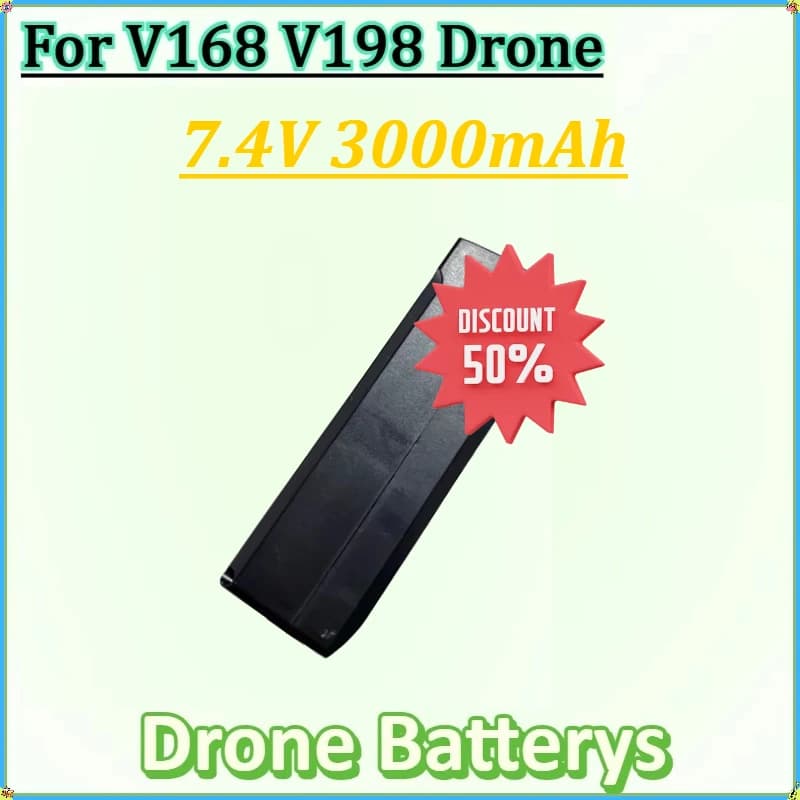 For V198 V168 PRO MAX Drone Replacement Battery Parts Accessories New 7.4V 3000mAh Drone Battery V168 Rechargeable Bateria