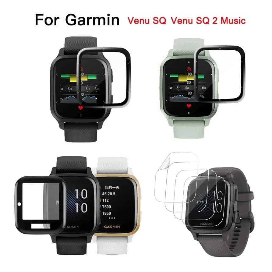 Pellicola protettiva morbida in TPU 3D PMMA per Garmin Venu SQ 2 Sq2 Pellicola protettiva a copertura totale curva musicale