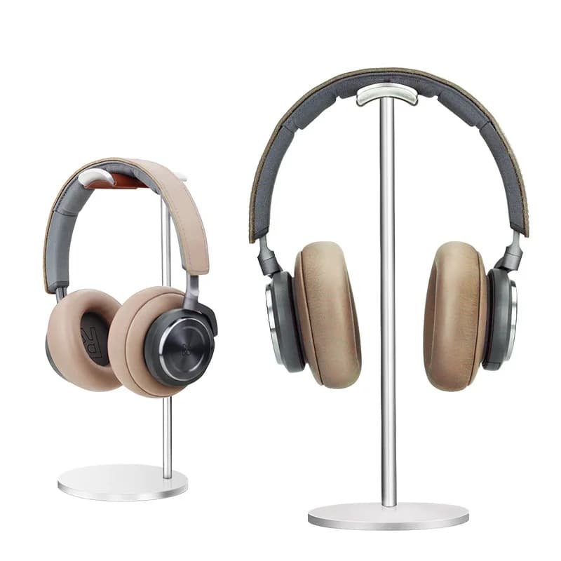 Curved Aluminum Headphone Stand Rack Sturdy Metal Gaming Headset Earphone Holder Hanger with Solid Base for Table Desk Display