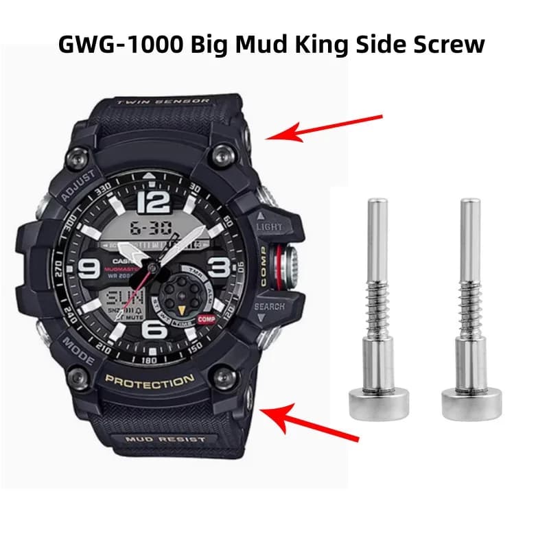 Viti laterali dell'orologio per Casio Watch GWG-1000 GWG-1000GB Custodia e cinturino Big Mud King Perno speciale della colonna laterale di fissaggio della vite con strumento