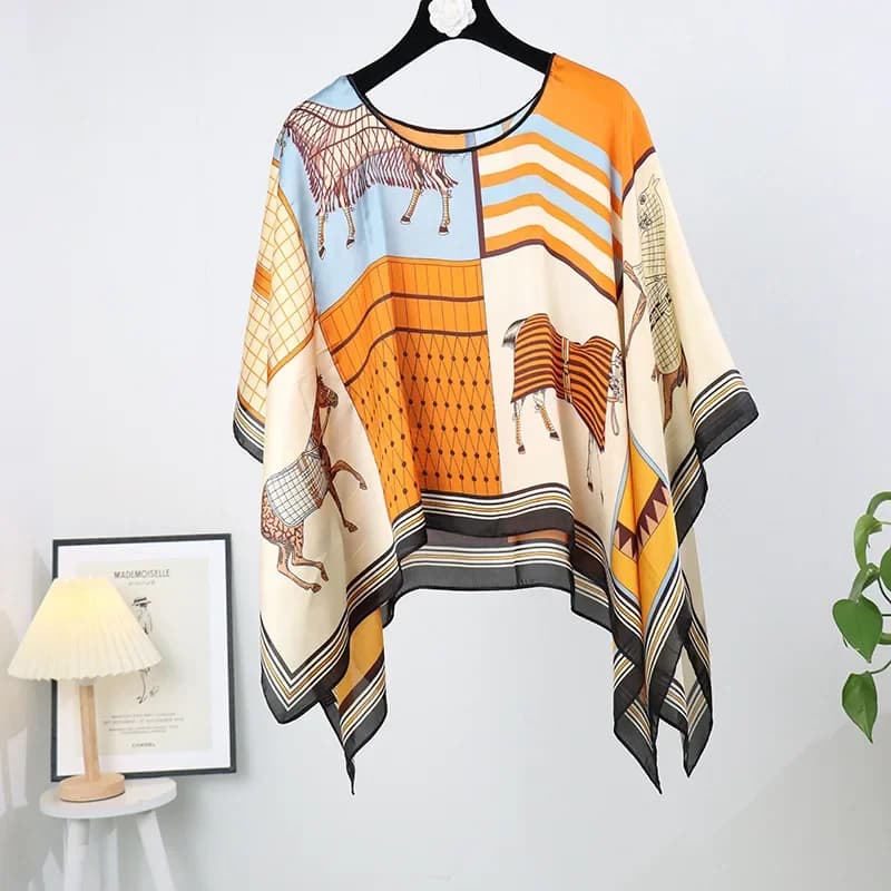 Poncho Pullover Sun protection scarf New versatile scarf combined with summer leisure dresses with loose sunscreen P15