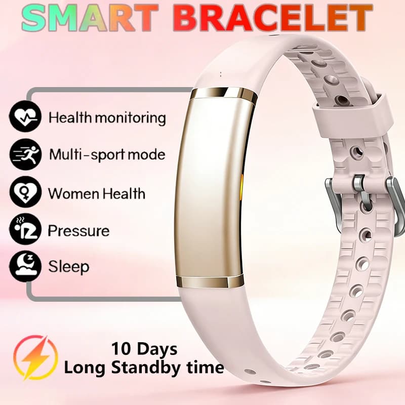 LIGE Nuovo braccialetto intelligente da donna, fitness tracker sportivo, monitoraggio della frequenza cardiaca, monitoraggio della salute, orologio intelligente da donna impermeabile per Android ios