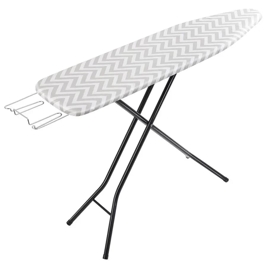 Asse da Stiro Pieghevole a 4 Gambe, Copertura Rimovibile a Chevron, 152 cm x 35 cm x 97 cm