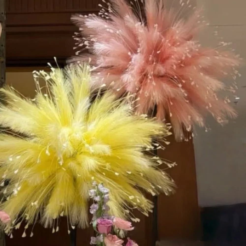 Landscaping Artificial Pampas Grass Festival Decoration Maidenhair Grass Colorful DIY Reed Plant Festival Celebration
