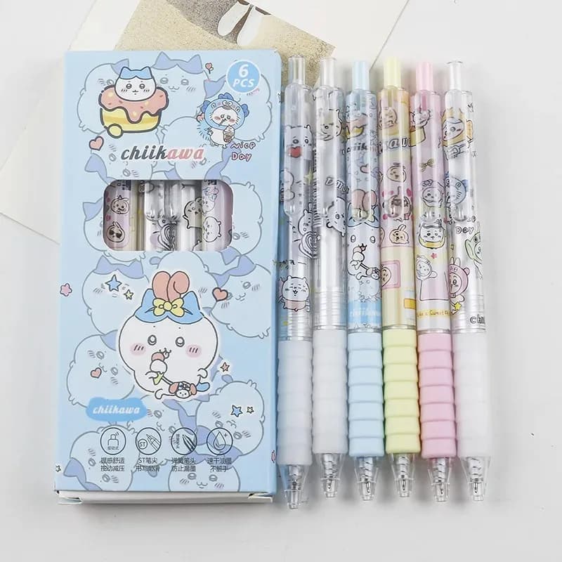 Penna Gel Chiikawa Kawaii, Penne a Sfera Nere, Strumento di Scrittura per Studenti, Forniture per Scuola e Ufficio, Regali di Cancelleria