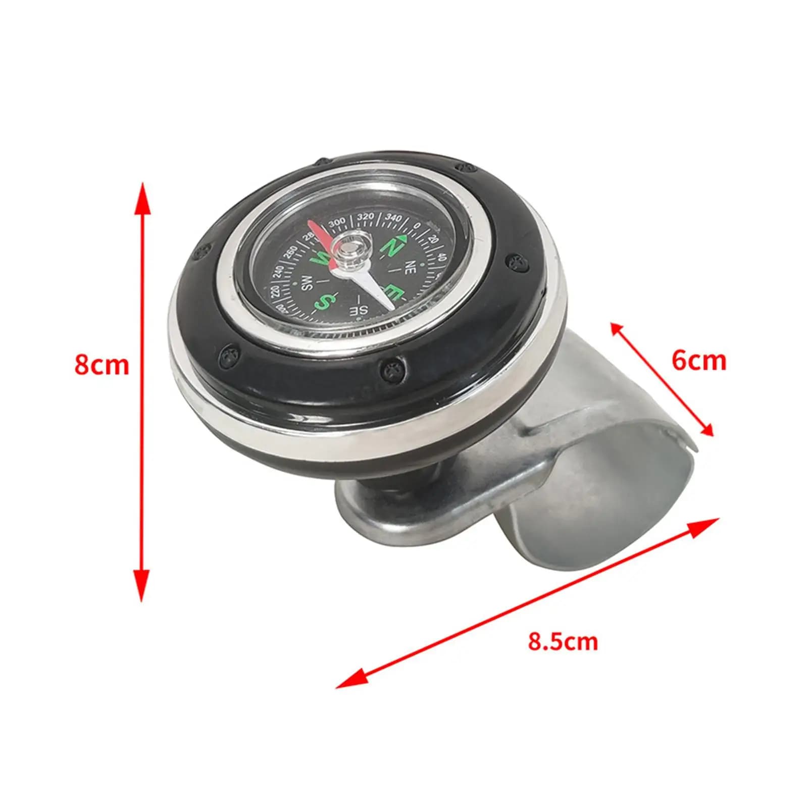 Car Steering Wheel Assist Ball with Compass Retro Style Non Slip Knob for Effortless U Turn and Parking