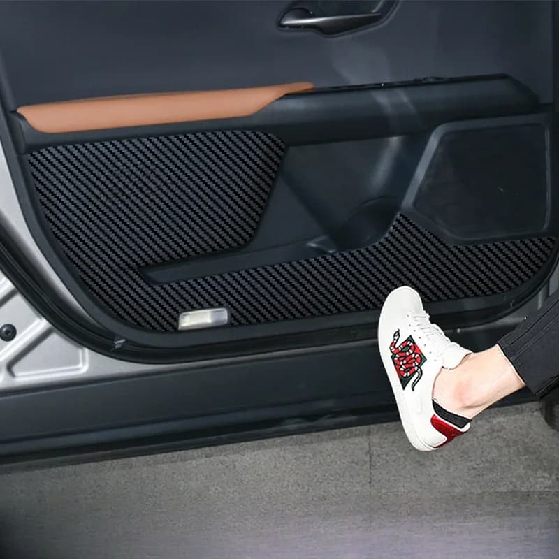 Pelle In Fibra di Carbonio Per Lexus UX UX260H UX200 2019-2024 Accessori Interni Auto Porta Anti Calcio Copertura di Protezione Zerbino adesivi