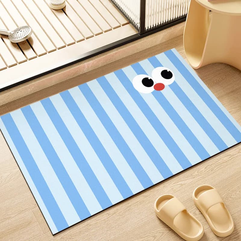 VIKAMA Dopamine Decor Big Eyes Monster Diatomite Doormat, Non‑Slip Washable Entryway Home Floor Mat In Stock